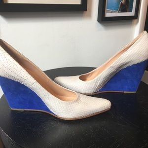 Stephan Kelian Snakeskin & Suede Wedges